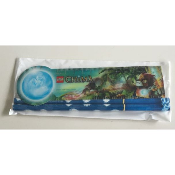 LEGO 6043200 Chima - Bộ đồ dùng học tập (gồm 1 thước kẻ và 2 viết chì)