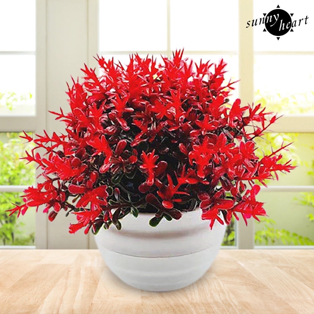 1 Bộ Chậu Cây Nhựa Nhân Tạo Để Bàn Trang Trí