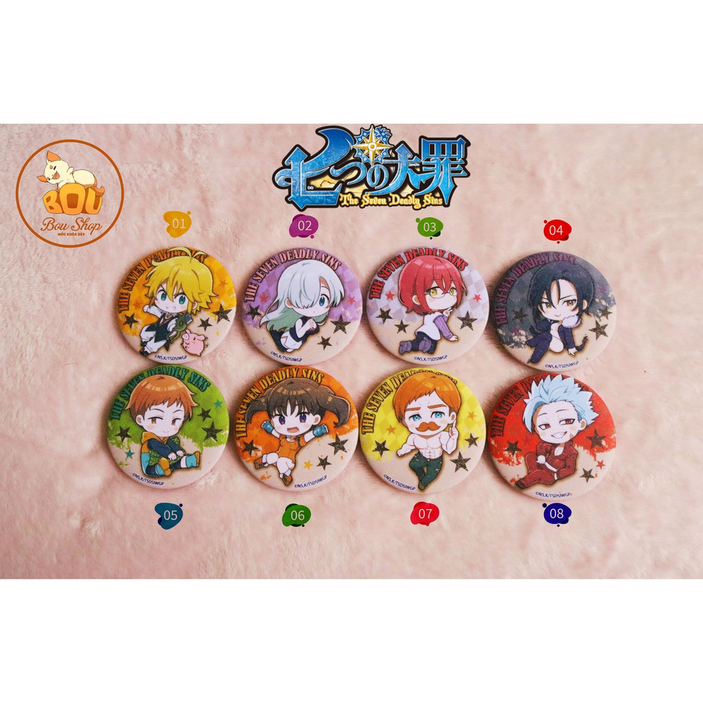 Huy hiệu Nanatsu no taizai / Thất hình đại tội Lấp Lánh - Anime Pin