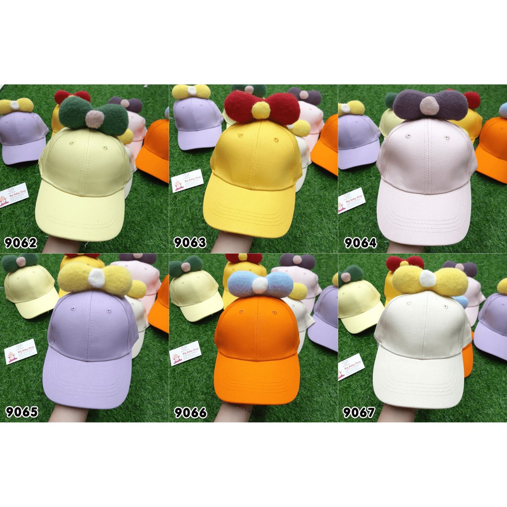 NÓN KẾT BÉ GÁI ĐÍNH NƠ BÔNG NHIỀU MÀU CHO BÉ TỪ 5-14TUỔI