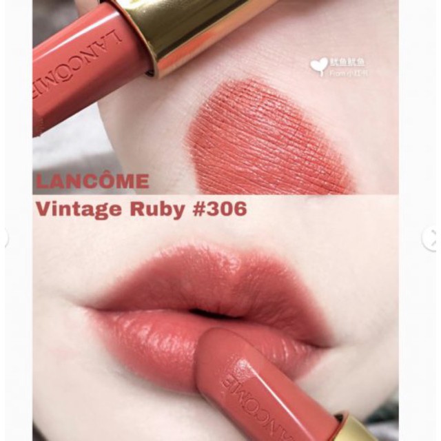 ✨[Màu 306 Vintage Ruby – Hồng cam nude siêu tây] Son thỏi dạng kem Lancôme L'Absolu Rouge Ruby Cream 3g