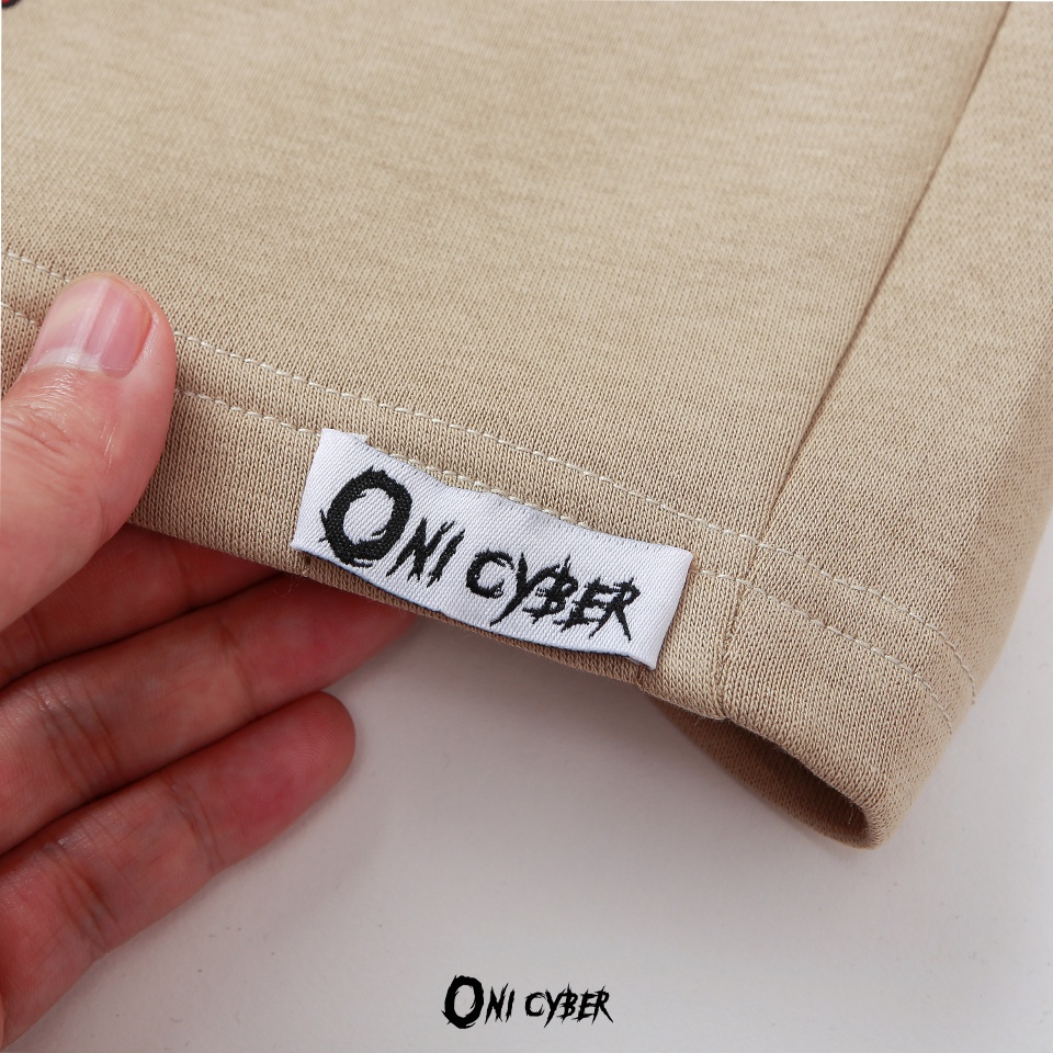 Quần đùi ống rộng hiphop ONI CYBER chất đẹp, quần short nỉ Unisex nam nữ bassic 2 màu đen và màu be in logo QONI03 | BigBuy360 - bigbuy360.vn