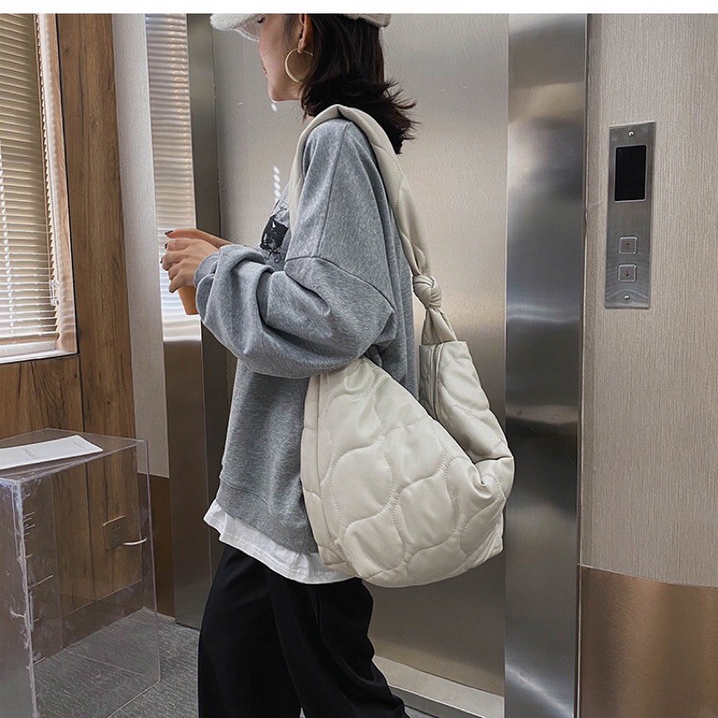 Túi bao tử da đeo chéo ô trám unisex ulzzang siêu xinh