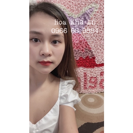 Tranh Hoa cao cấp siêu to (90x120cm - 800bông hoa sáp 4 lớp) Có đóng khung gỗ, lưng gỗ cực đẹp