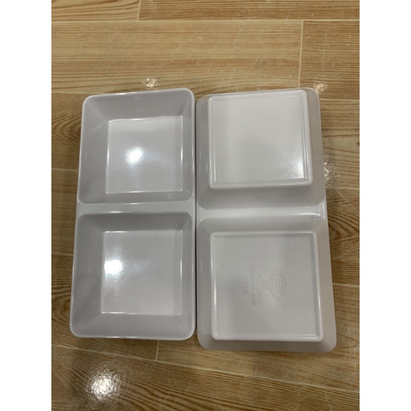 chén nứơc chấm 2 ngăn melamine