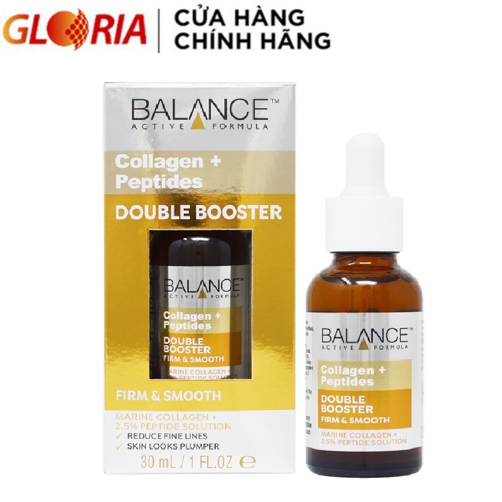 Tinh Chất Balance Active Formula Collagen + Peptides Double Booster 30ml