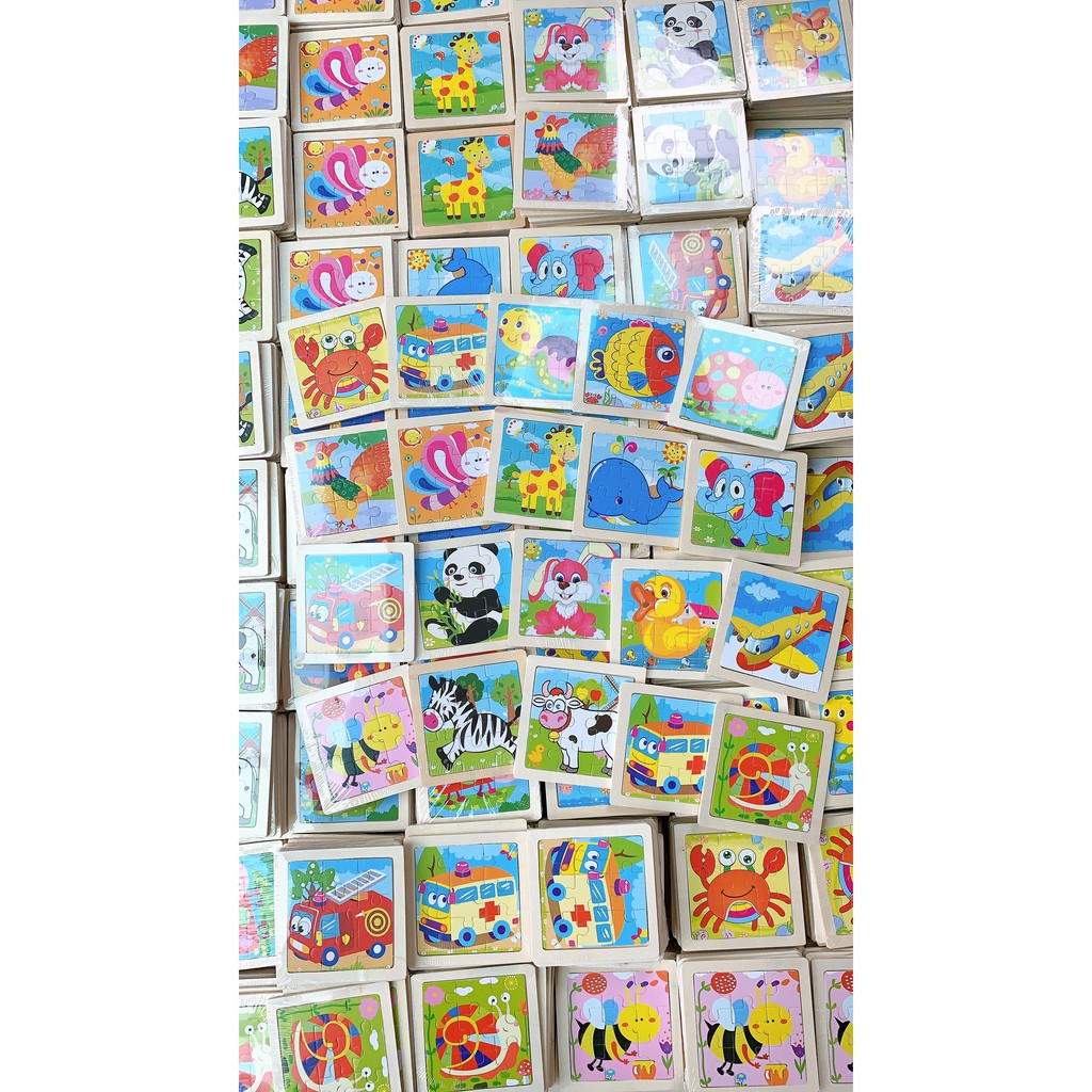 SET 10 TẤM TRANH GHÉP HÌNH BẰNG GỖ CHO BÉ YÊU
