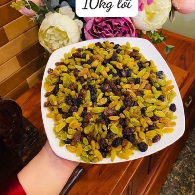 Nho khô mix 3 vị  3 màu nho xanh, nho vàng, nho đen loại 1