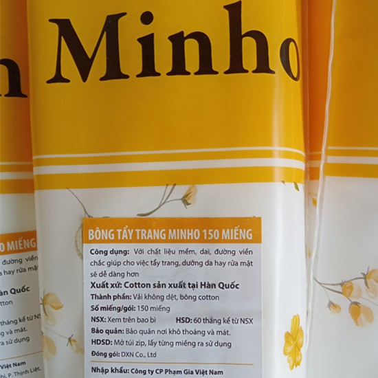 Bông Tẩy Trang Nhật Bản Minho bông Cotton 150 miếng