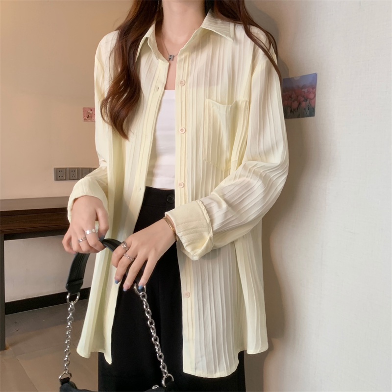 Áo Sơ Mi cardigan Mỏng Dài Tay Chống Nắng Mùa Hè Hàn Quốc Hàng Mới Dành Cho Bạn Nữ