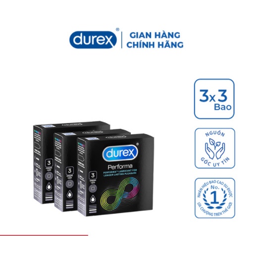 HỘP BAO CAO SU DUREX PERFOMA - HỘP 3 CÁI