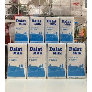 Sữa tươi tiệt trùng Đàlat milk có đường + ít đường 110ml( date mới)