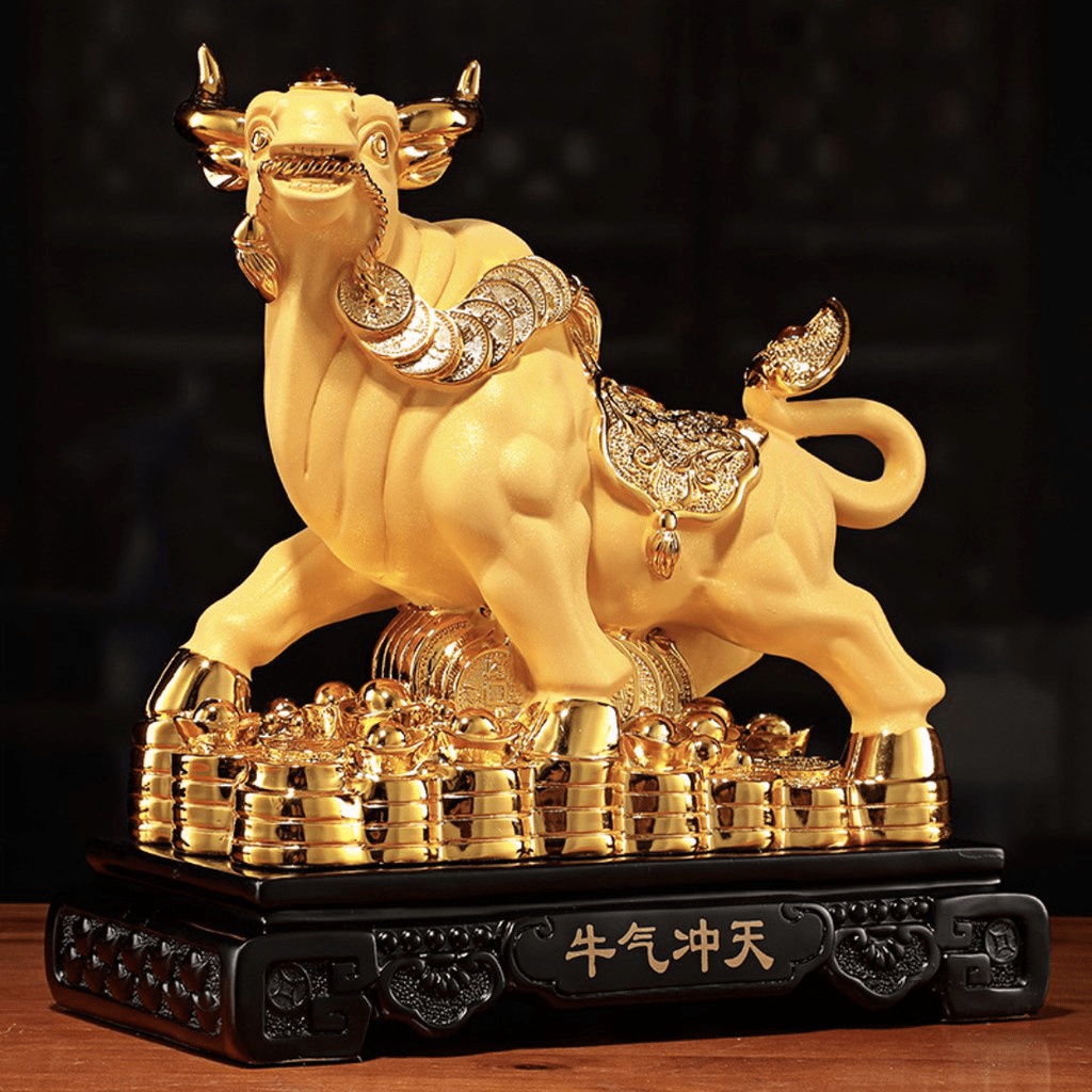 💯 Tượng Trâu Vàng Mang Tài Lộc May Mắn Cho Gia Chủ Trong Năm Tân Sửu 2021 size 24.5x14.5x25.5cm  Eurro Outlet