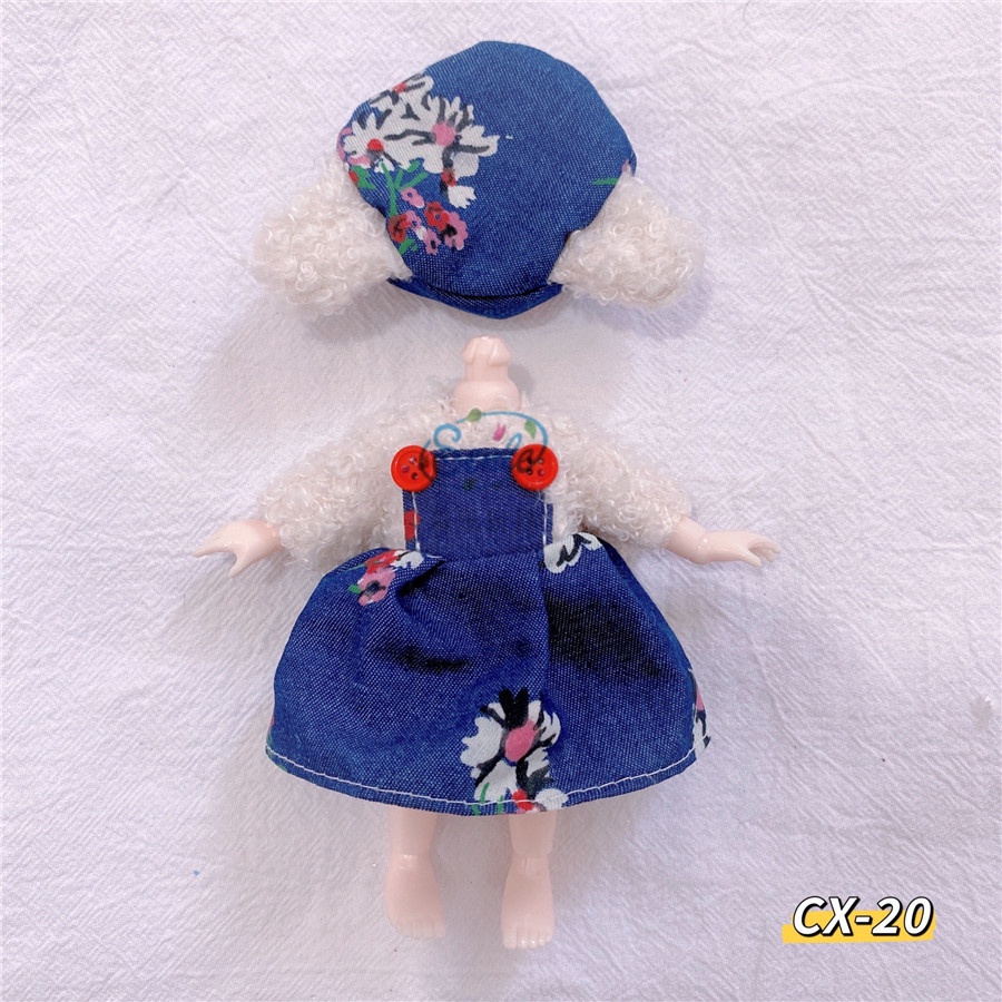 Set đầm búp bê BJD OB11 cỡ 16cm tỉ lệ 1/12 thích hợp làm quà tặng cho bé gái