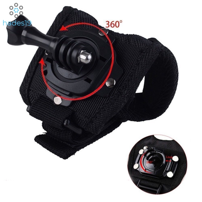 360 Degrees Wrist Band Arm Strap Belt Tripod Mount for GoPro Hero 5/4/3+ Camera