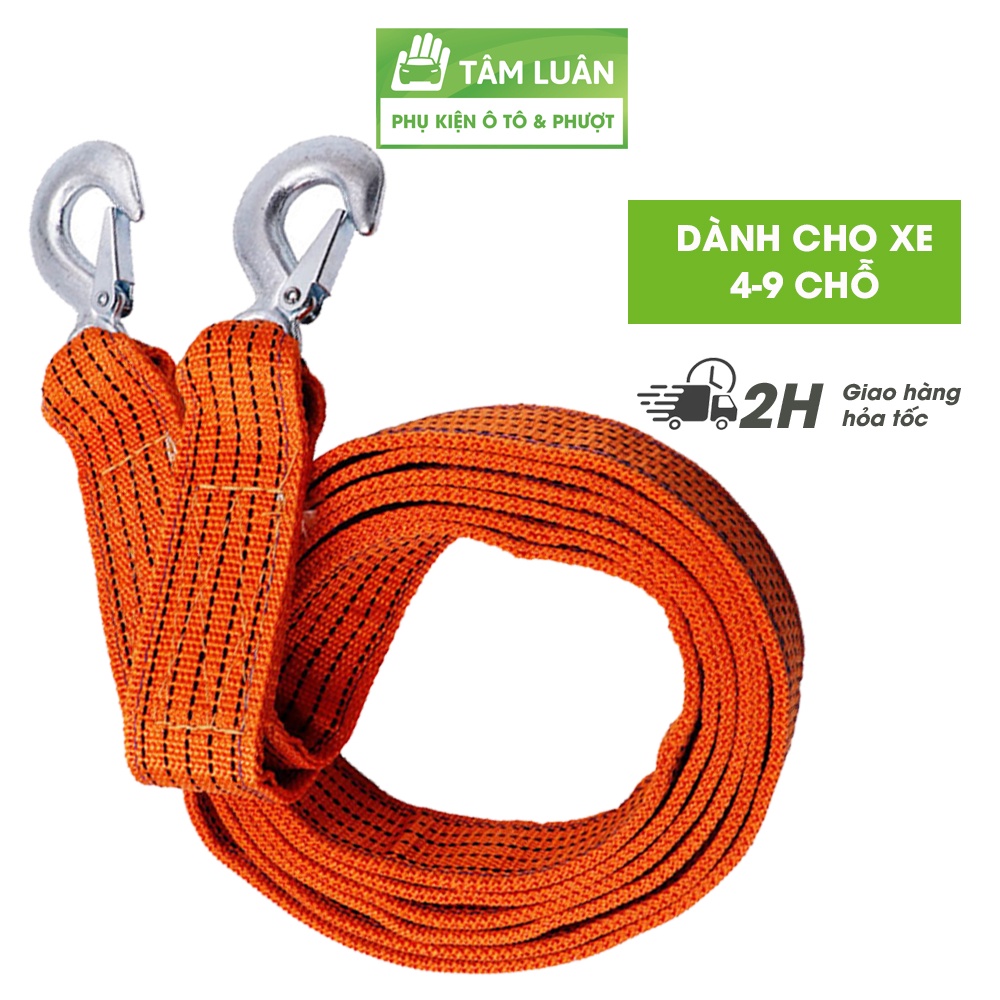 Bộ cứu hộ ô tô chịu tải 5 tấn dây dù kéo cho xe oto 4-9 chỗ, phụ kiện xe hơi Tâm Luân
