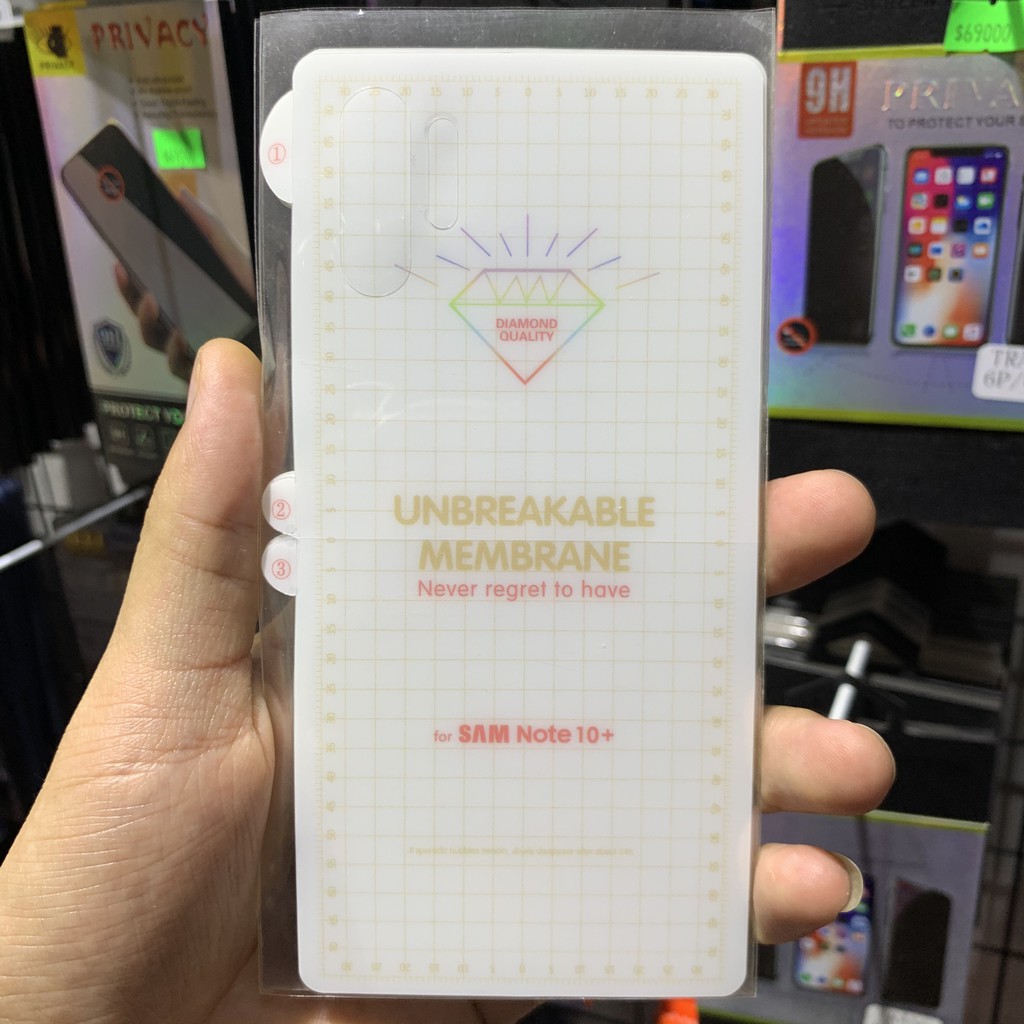 Miếng dán PPF mặt sau cho samsung S8/ S9/ S10/ S10+/ S20/ S20+/ Note 10/ Note10+