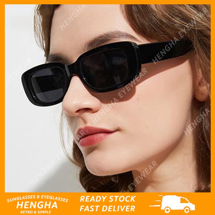 Kính mát gọng nhựa hình chữ nhật chống tia UV400 phong cách phương Tây thời trang cho nữ