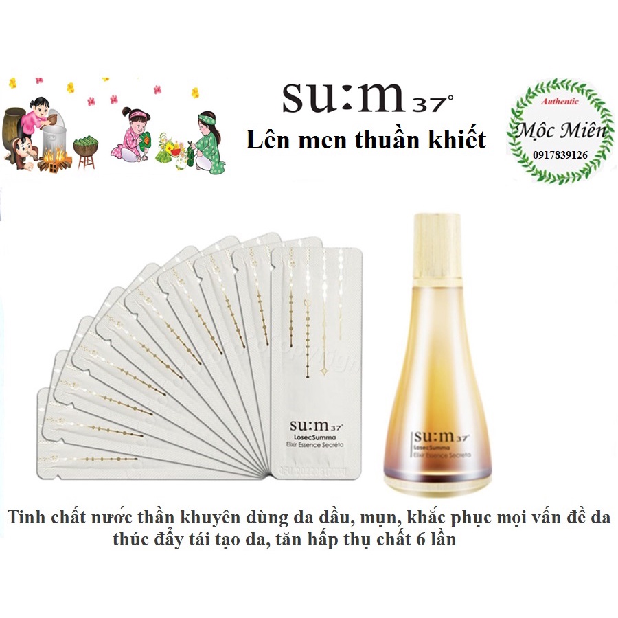 Goi tinh chất nước thần trẻ hóa da, sáng mịn, tăng hấp thu dưỡng chất Su:m37 LosecSumma Elixir Essence Secréta