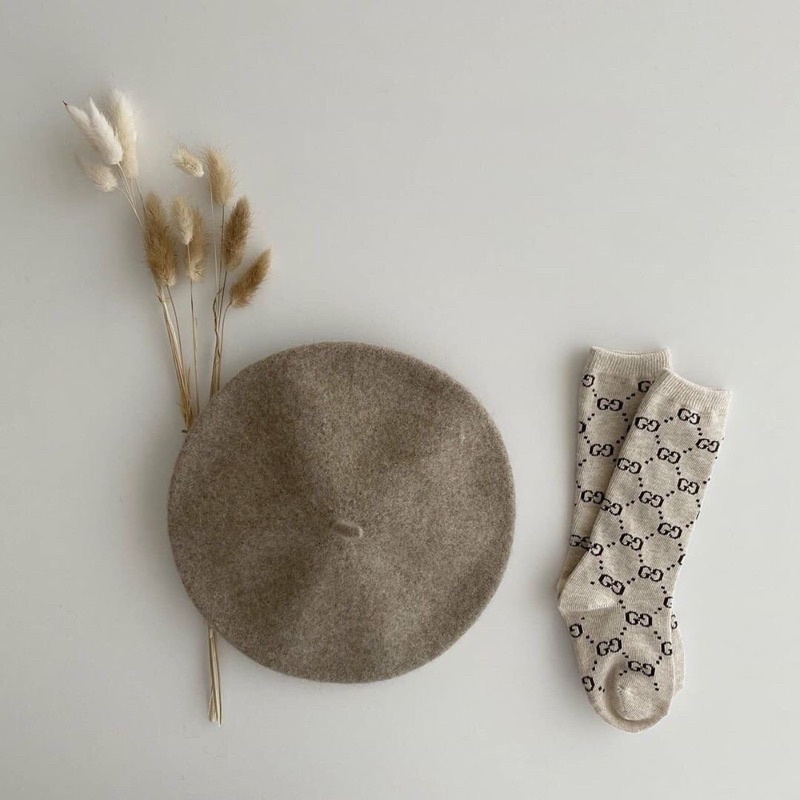 Mũ nồi cho em bé, mũ beret sơ sinh chất liệu nỉ len phong cách Hàn Quốc