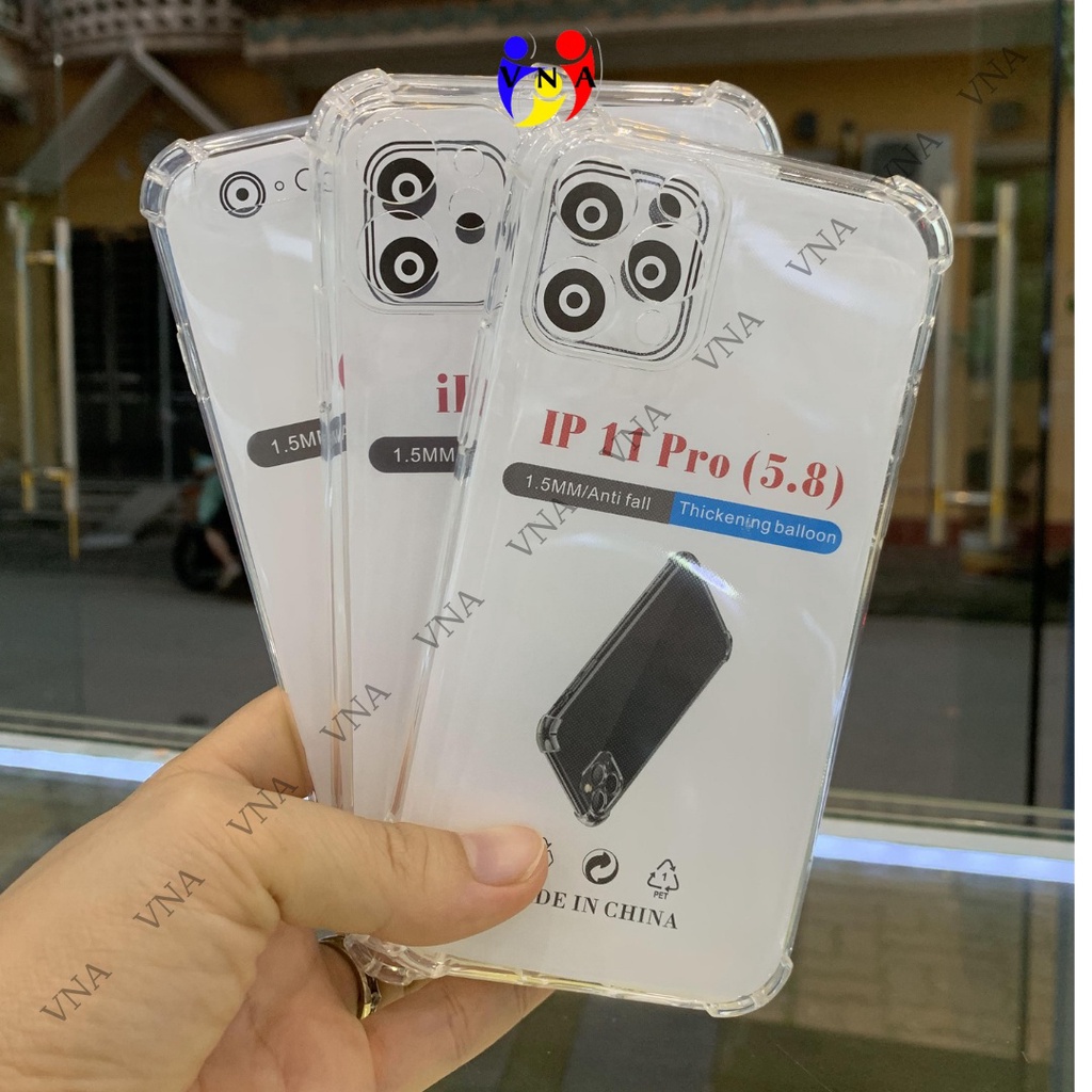 Ốp lưng chống sốc cao cấp iPhone, trong suốt, iP 5/6/6Plus/7/7Plus/8/8Plus/X/XsMax/iP11...- VNA