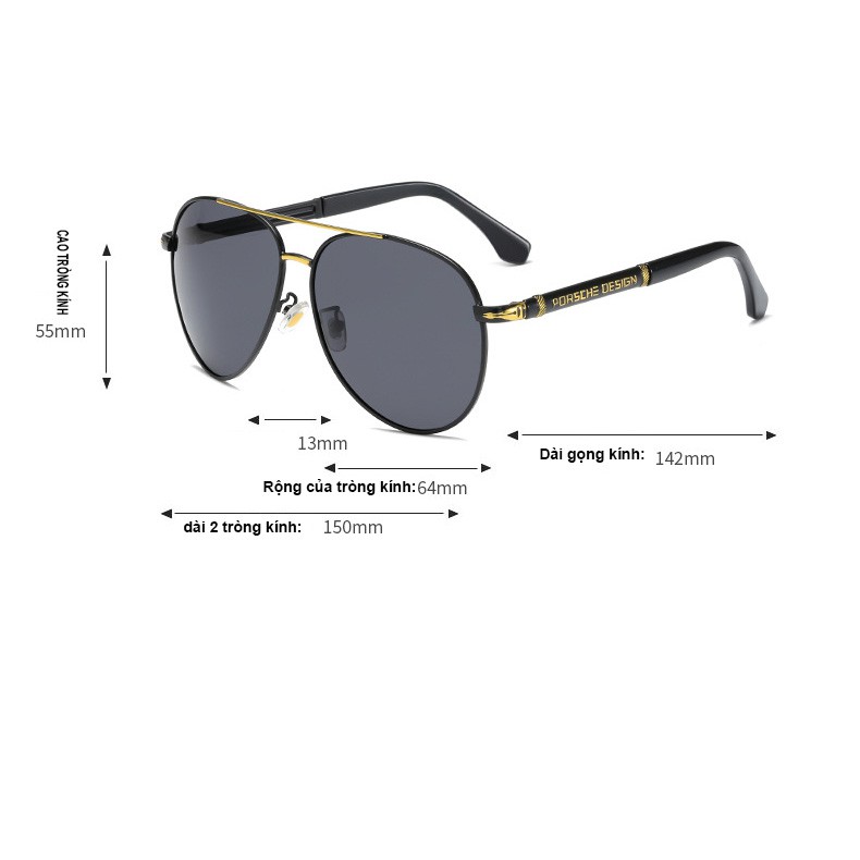 Kính mát nam phi công M10  phân cực Retro Cá tính Gương lái xe ngoài trời kiểu dáng thời trang gọng thép