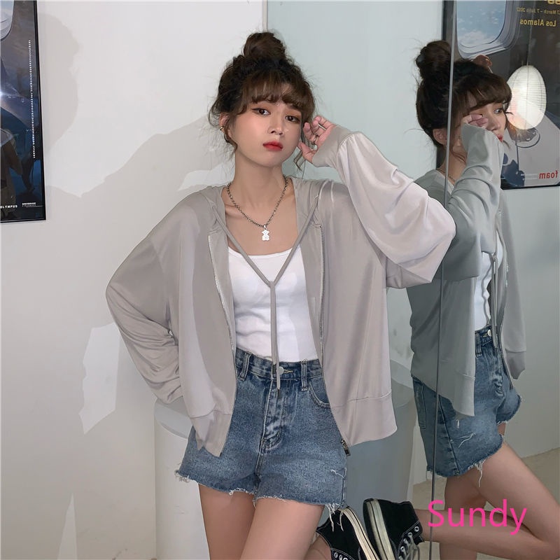 Áo Khoác Chống Nắng Tay Dài Dáng Rộng Vải Lụa Mát Thời Trang Mùa Hè Cho Nữ