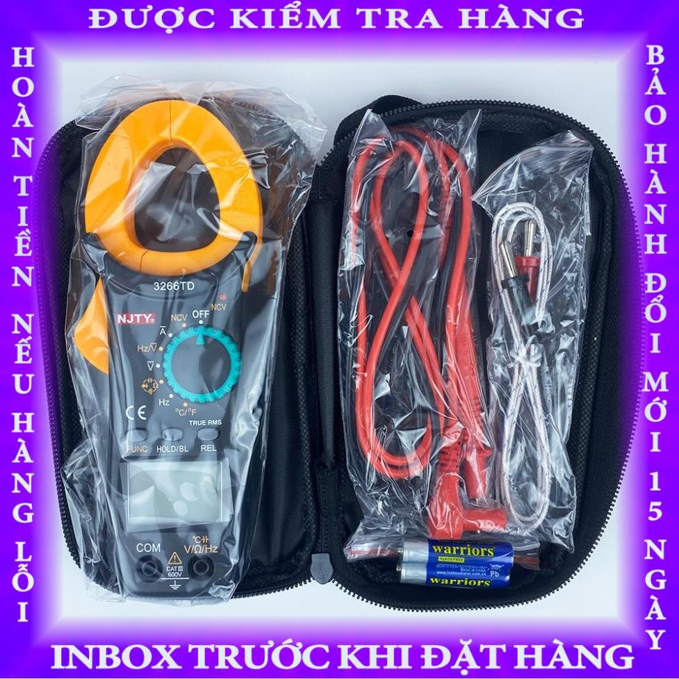 Ampe kìm Đồng hồ kẹp dòng vạn năng NJTY 3266TD đo tụ, tần số, nhiệt độ, điện trở, điện áp tathisuong