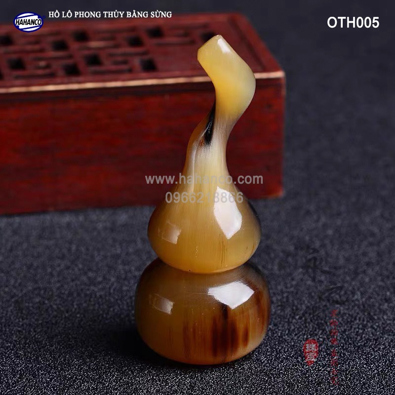 Hồ lô phong thuỷ bằng sừng - Trường thọ và hút tài lộc - khánh treo ô tô - OTH005