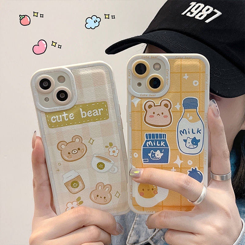 Ốp điện thoại in hình gấu đáng yêu cho Iphone 13Pro Max 12 11 Xr Xs 8Plus