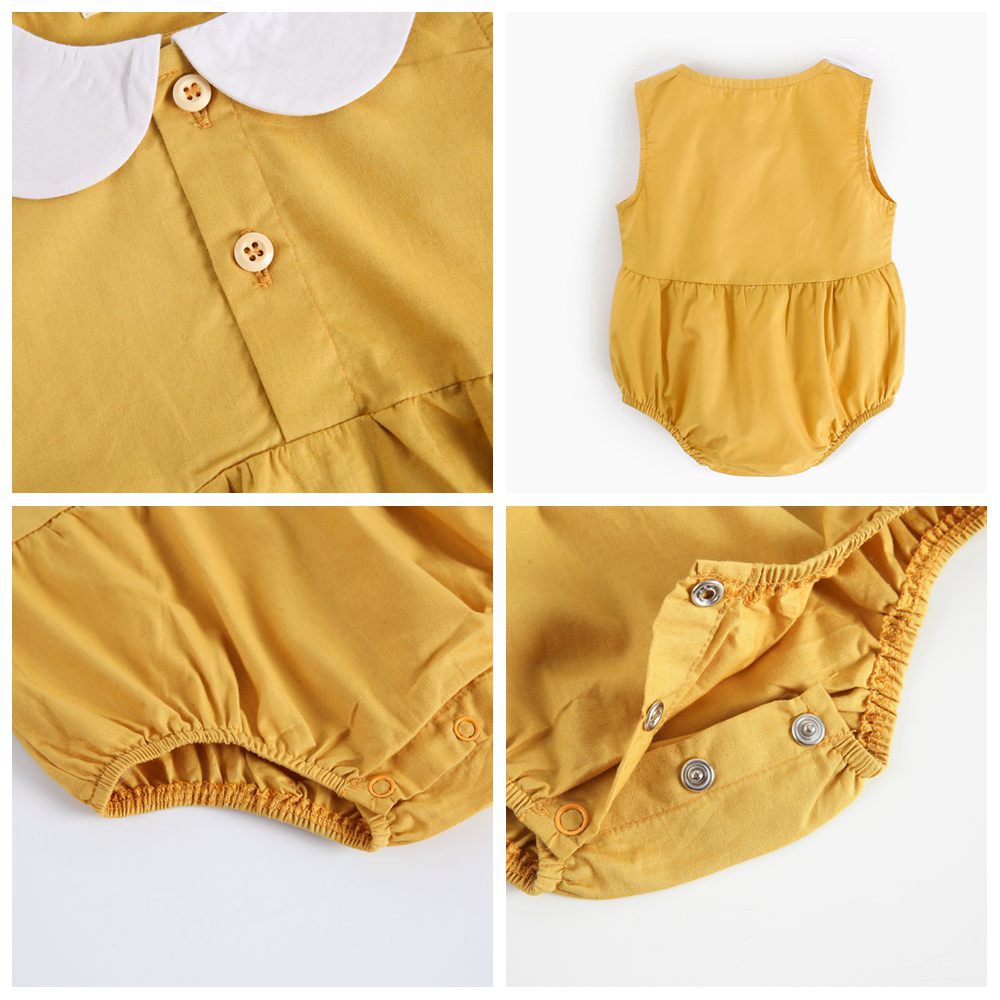 Áo liền quần Sanlutoz không tay bằng cotton cho bé gái sơ sinh (3 màu)