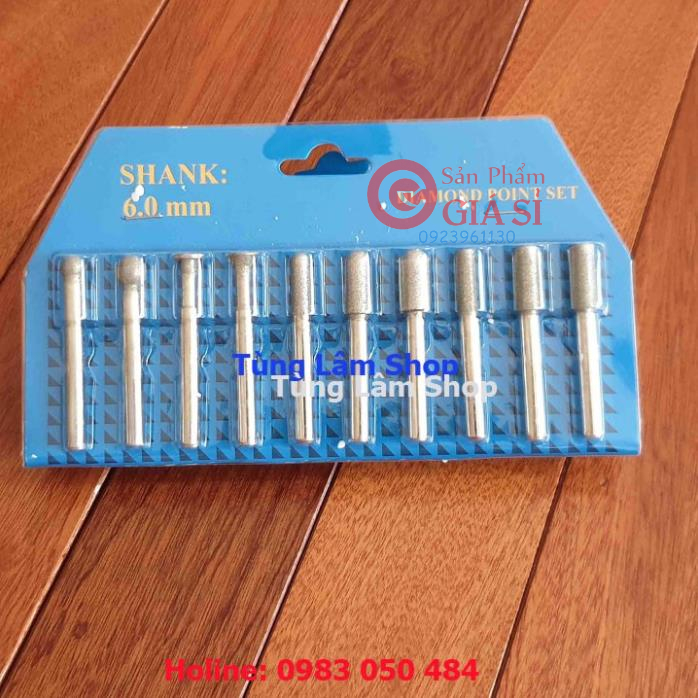 Mũi mài kim cương chân 6mm - mũi mà đá mài ngọc và kim loại ❤️freeship❤️