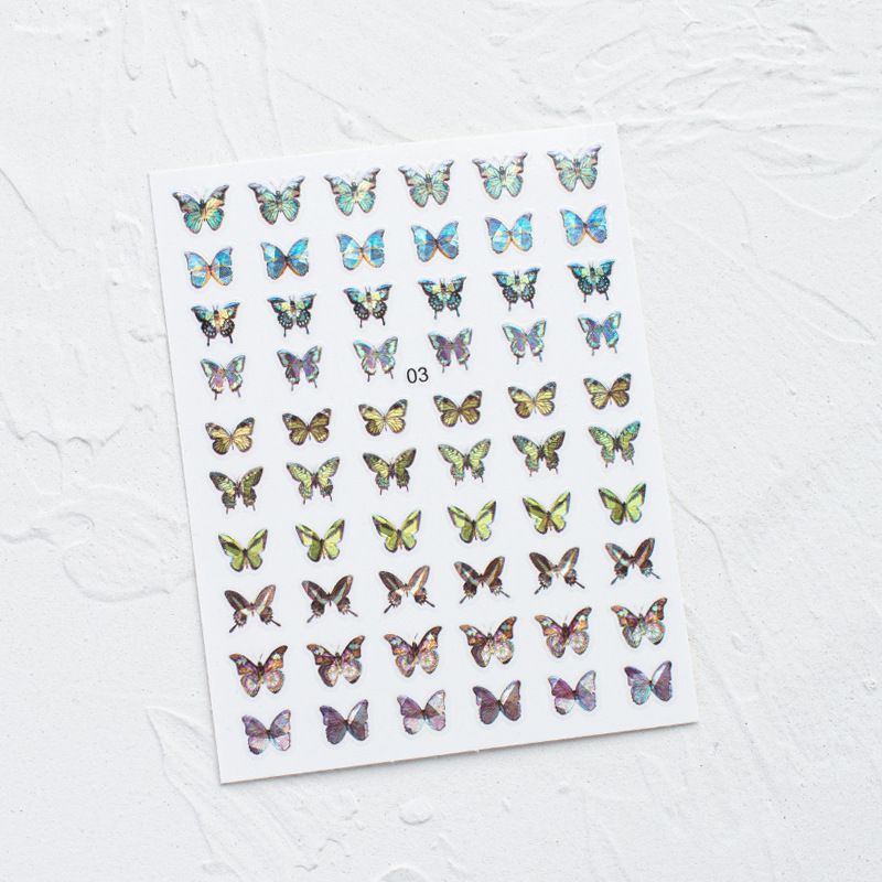Sticker bướm dạ quang dán móng tay nail mới 2020