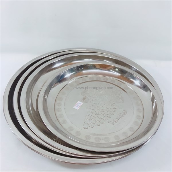 Khay Tròn Inox Trùm Nho Size 28, 36, 38, 50cm Bền Đẹp