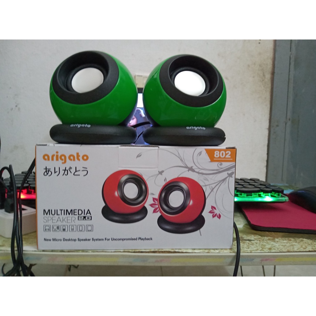 Loa vi tính Mini 2.0 arigato 802 - Loa Vi Tính Cổng USB .màu ngẫu nhiên . SHOP ECOBA