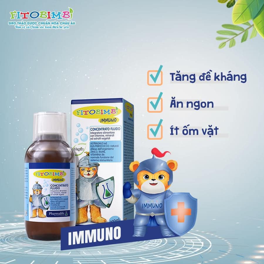 Fitobimbi Immuno - Tăng Cường Miễn Dịch Cho Bé Từ Thảo Dược Châu Âu có thành phần 100% thảo dược chuẩn hóa Châu Âu: