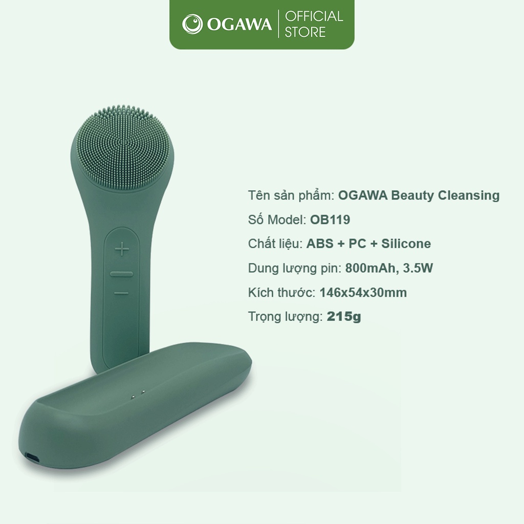 Máy rửa mặt Siêu âm OGAWA Beauty Cleansing - Massage sâu, loại sạch bụi bẩn bã nhờn