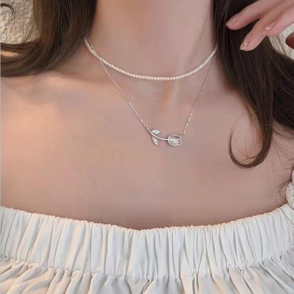 Vòng cổ Mặt Hoa Tulip Thời Trang Cho Nữ