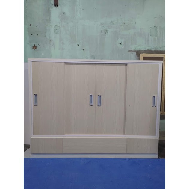 Tủ Nhựa Đài Loan 4 Cánh Cửa Lùa Cao 1m25 Ngang 1m65 N007