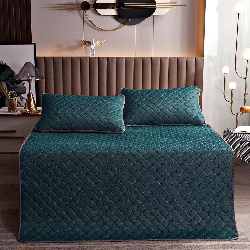 Chiếu Điều Hoà Cao Su Non Tencel Mát Lạnh , Chiếu Cao Su Điều Hoà Loại 1 nặng trên 2kg Mẫu Mới 2022 (tặng kèm 2 vỏ gối)