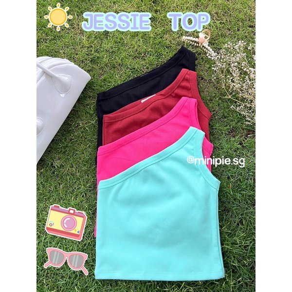 Minipie - Áo Croptop Lệch Vai Kiểu Ôm Co Dãn Màu Hồng Hot Pink Mùa Hè | BigBuy360 - bigbuy360.vn