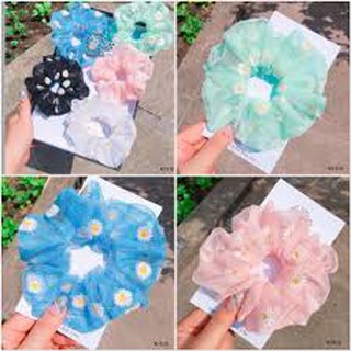 Dây buộc tóc Scrunchies hoa cúc HARI0720