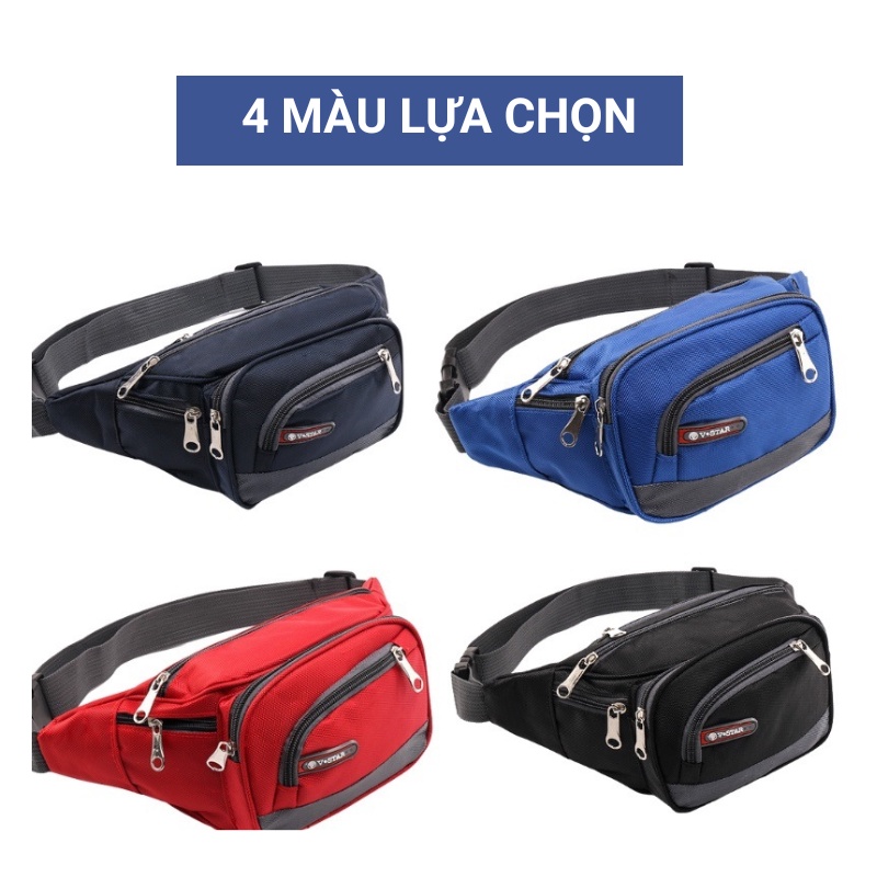 Túi đeo hông đeo bụng thắt lưng V-star nhiều ngăn chống thấm nước 6 ngăn đựng đồ thoải mái