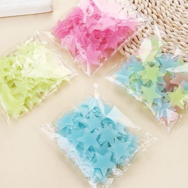 100 SAO DẠ QUANG XANH 3CM - CÓ KÈM KEO