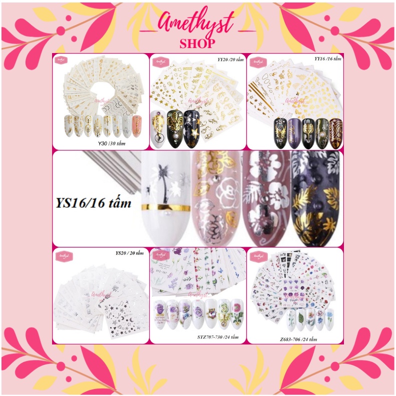 Set Bộ Sticker Dán Trang Trí Móng - Nhóm 1