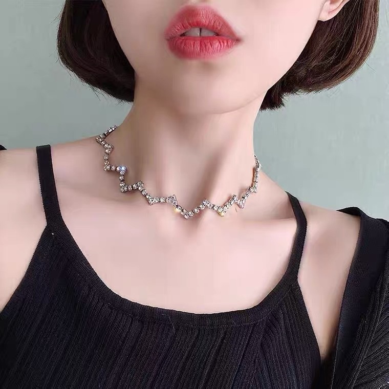Choker Vòng Cổ Đính Đá Ziczac Siêu Đẹp Cuốn Hút Thời Trang Hàn Quốc Mainia Shop