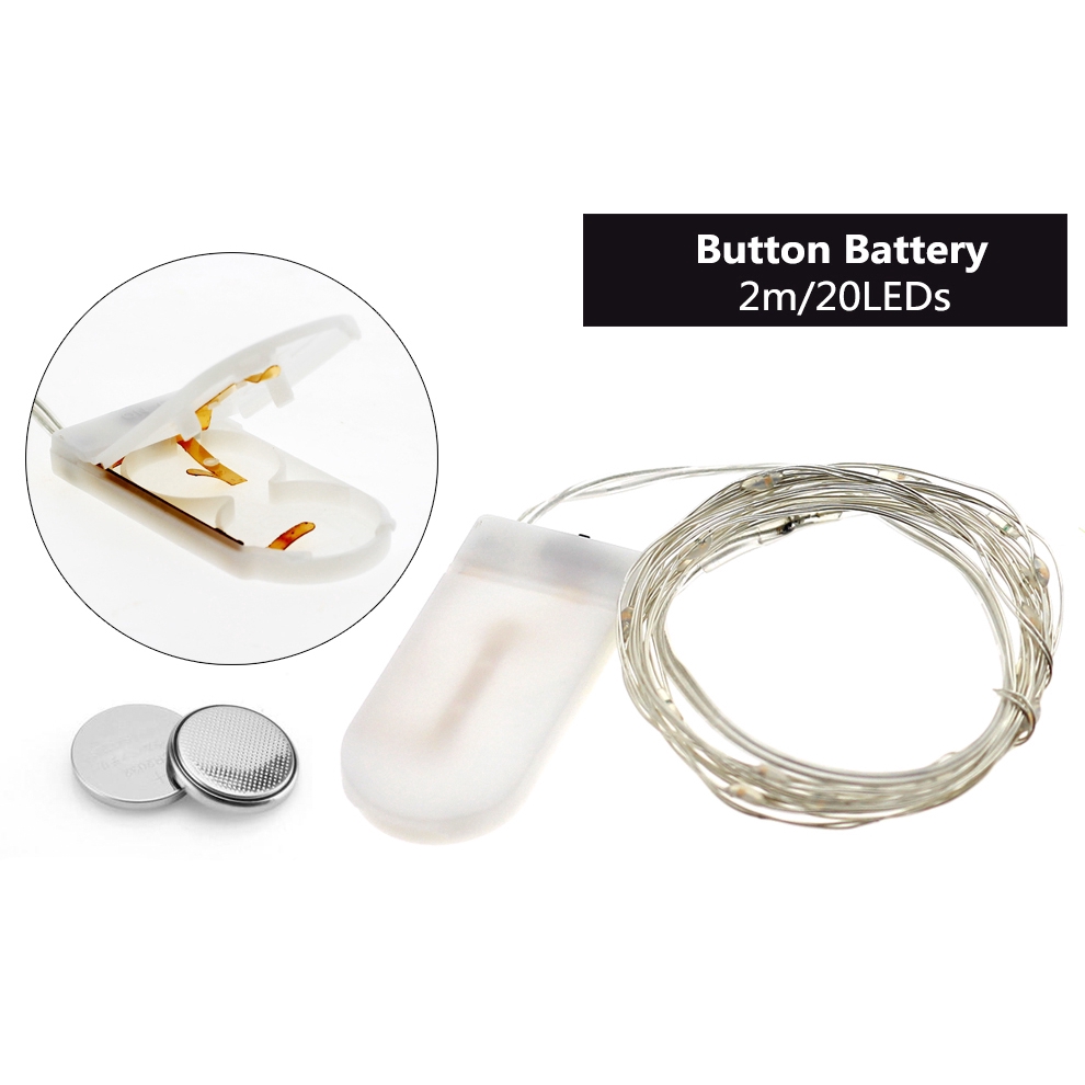 Dây đèn Led 20 bóng dài 2m trang trí tiệc dùng pin tiện dụng