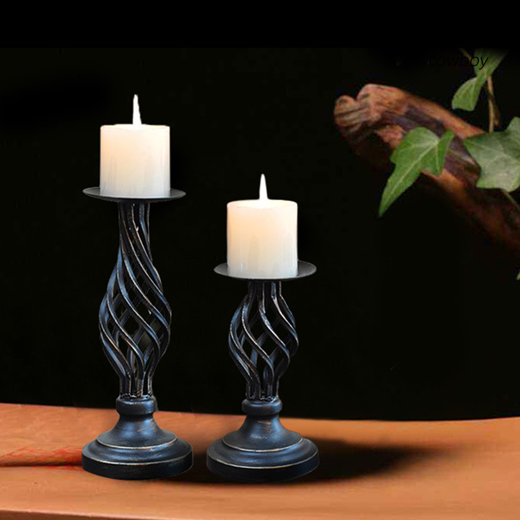 COB|Iron Candle Holder Stable Elegant Decorative Metal Hollow Out Candle Holder Lamp Stand Candlestick for Home