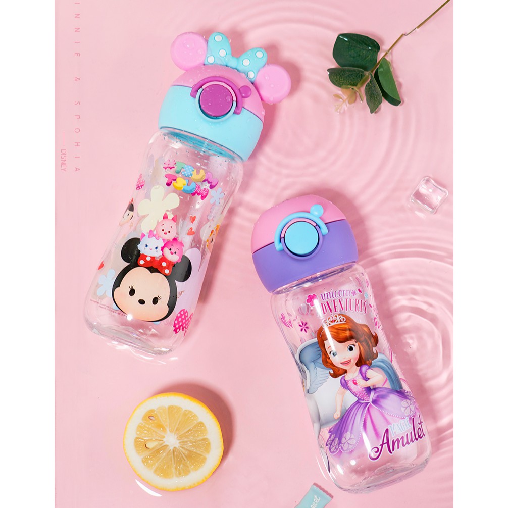 Bình Nước Thể Thao 400ml Không BPA Bằng Silicone In Hình Elsa Cho Trẻ Em