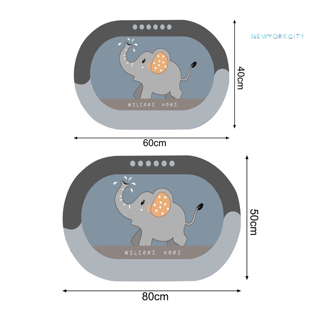 Thảm Chùi Chân Siêu Thấm Hút Chống Sốc Nhanh Khô Màu Sắc Đơn Giản Cho Phòng Tắm